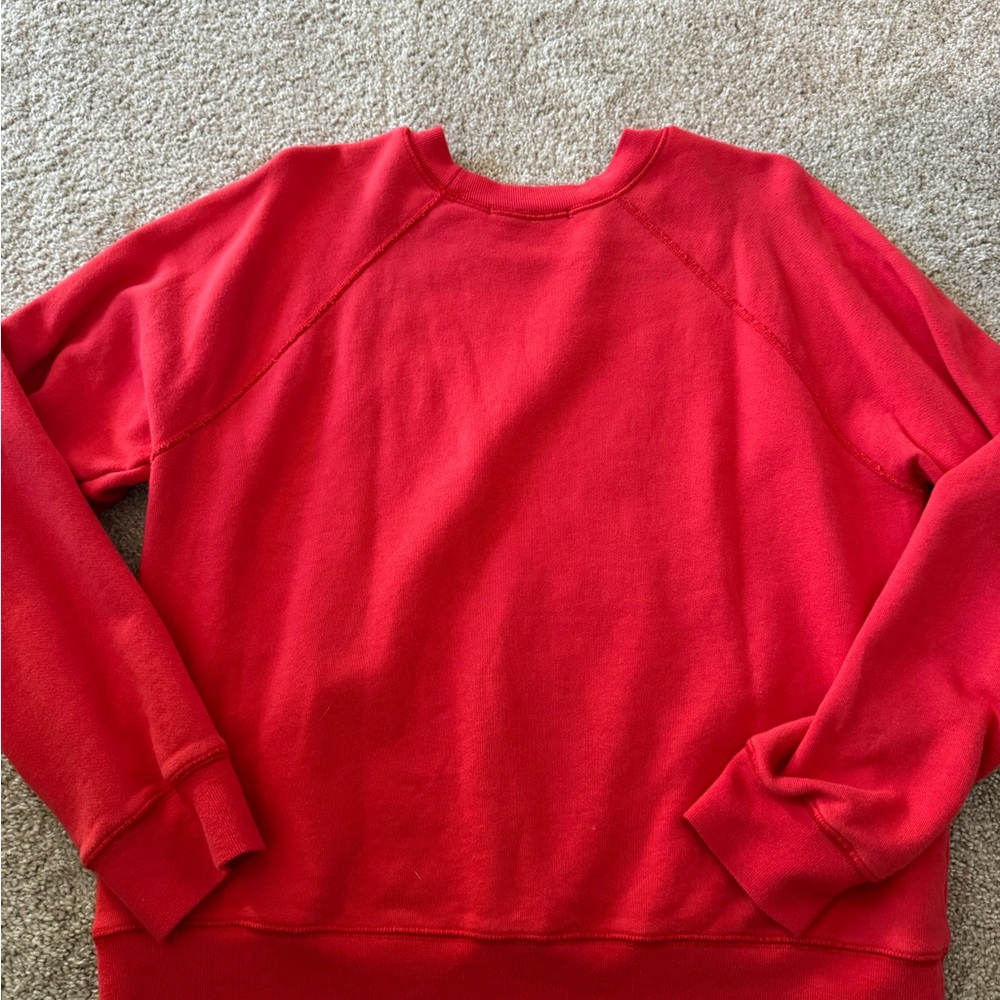 Spiritual Gangster Red Crewneck Sweatshirt with White Heart 'Love' Graphic - Picture 4 of 4